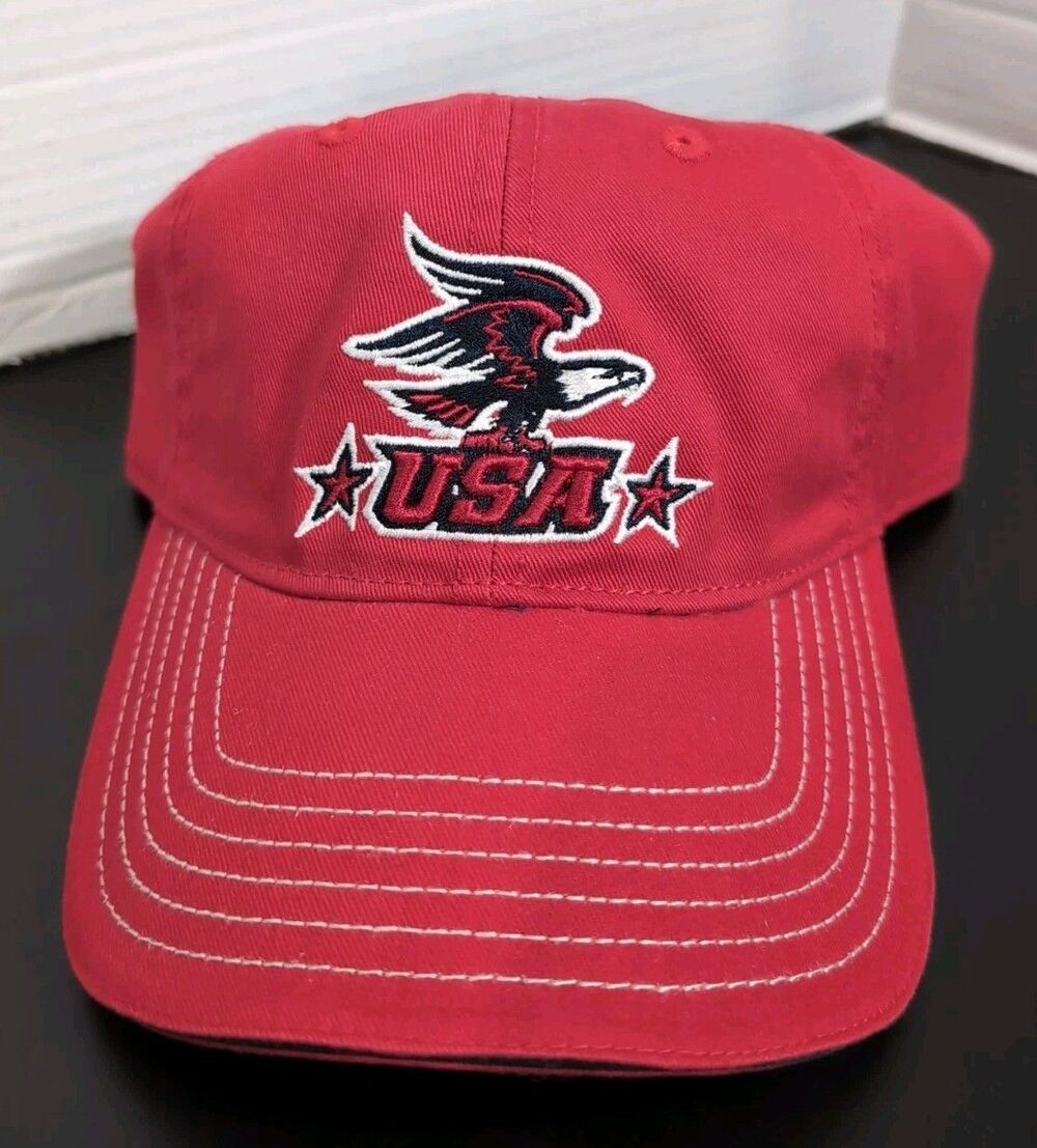 HAT/CAP "USA EAGLE" by ARIZONA JEANS CO. RED OSFM NWT